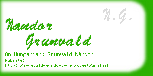 nandor grunvald business card